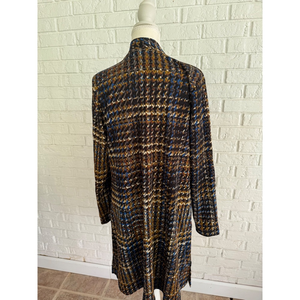Susan Graver Cardigan Womens Medium Multicolor Excellent Abstract Houndstooth - Picture 3 of 5